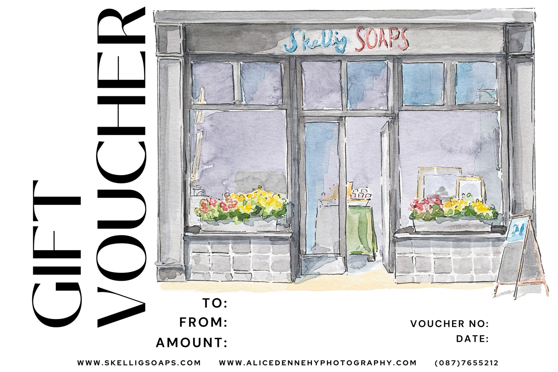 Beige Neutral Sophisticated Business Gift Voucher Card - Front o