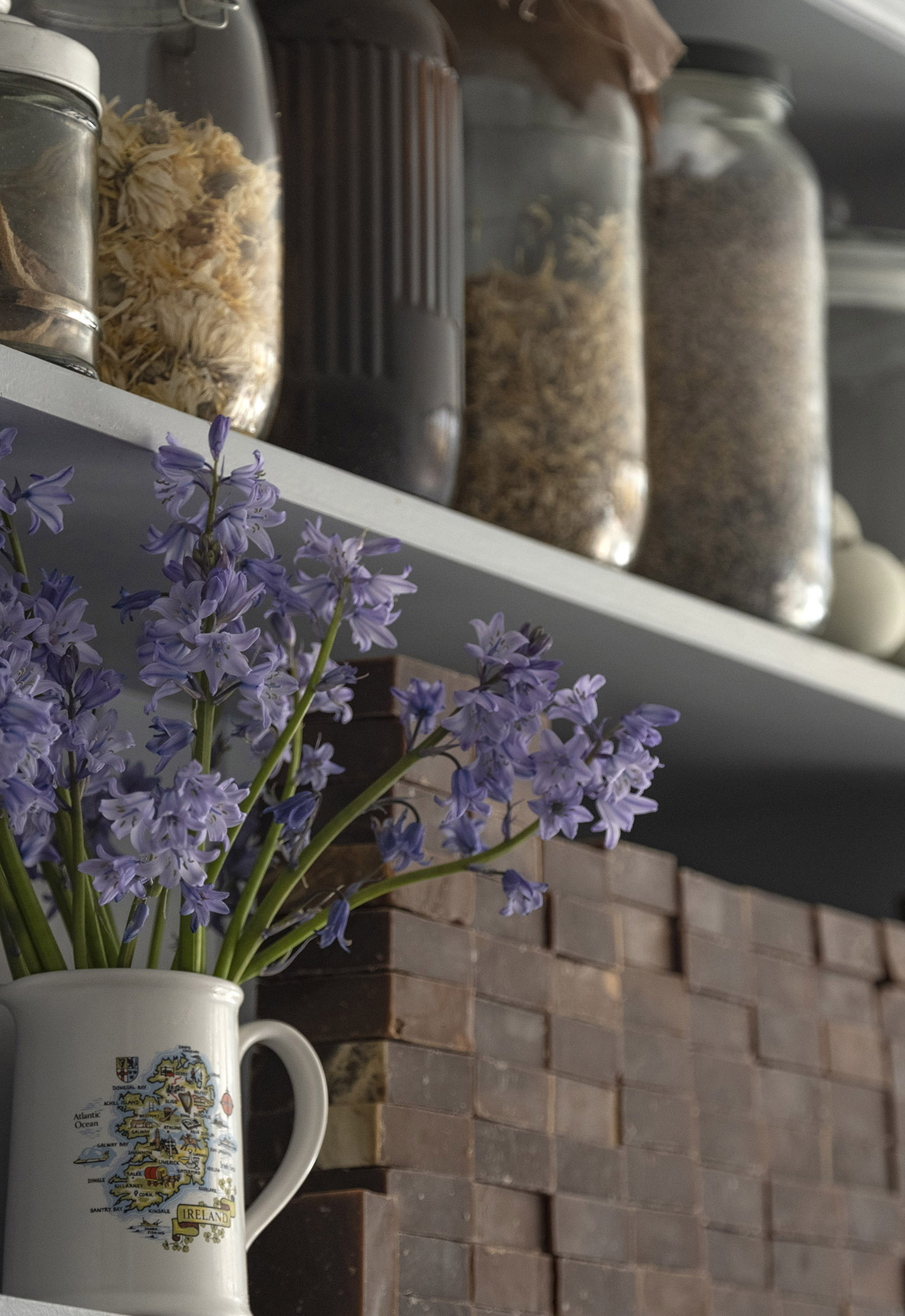 Bluebells in the Skellig Soaps workshop in Cahersiveen, County Kerry